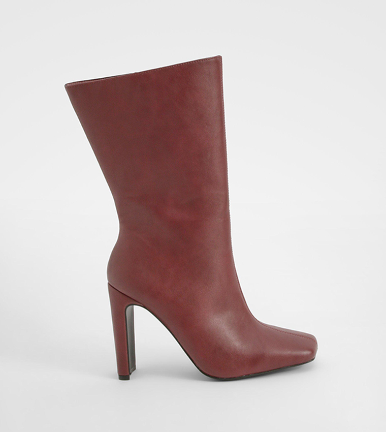 Wide Fit Square Toe Heeled Boots