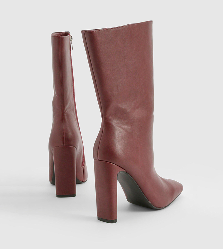 Wide Fit Square Toe Heeled Boots