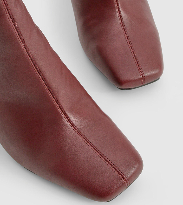 Wide Fit Square Toe Heeled Boots