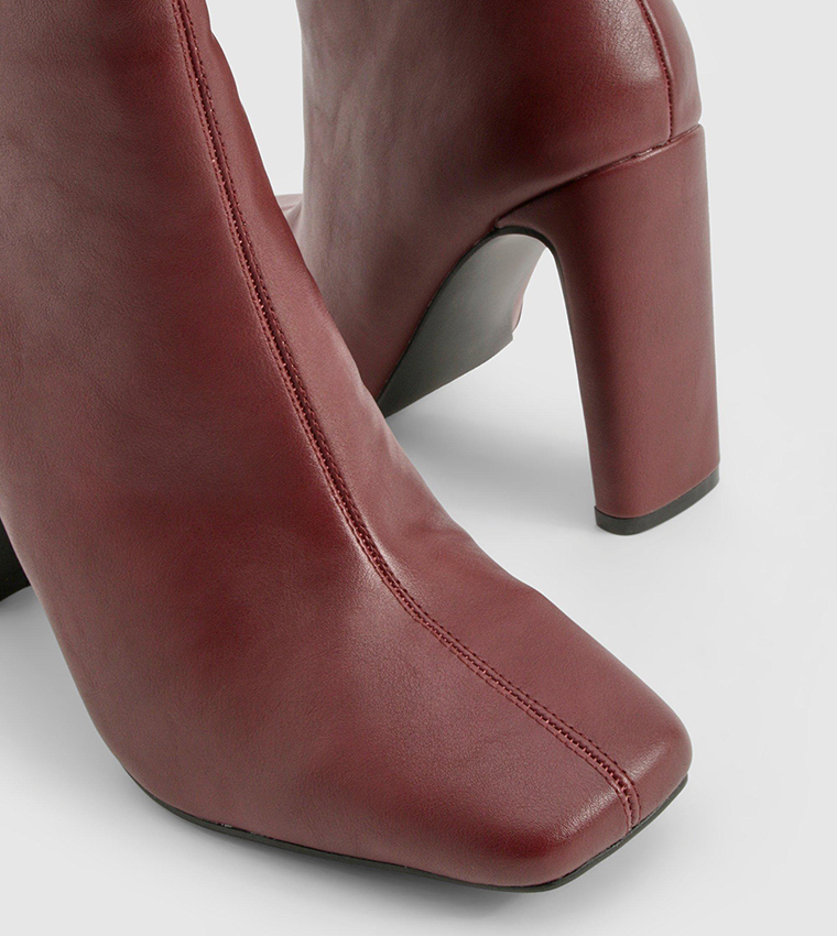 Wide Fit Square Toe Heeled Boots