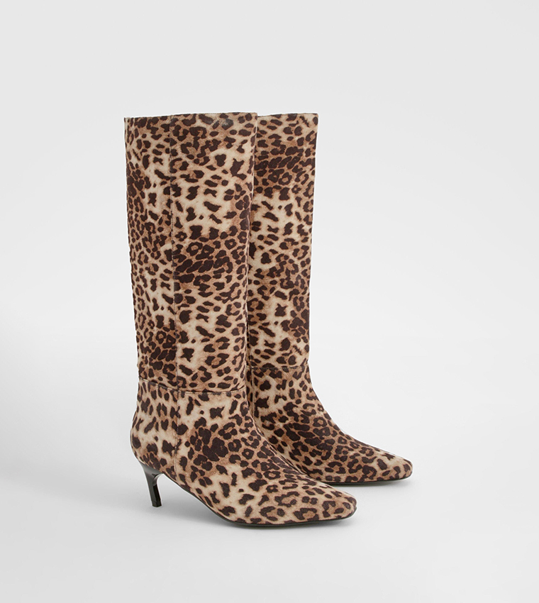 Leopard skin knee high boots online