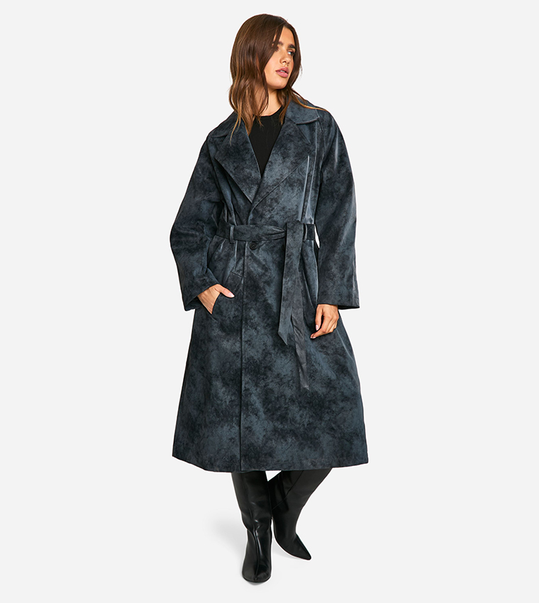 Trench Coat Boohoo Raincoat Womens Jacket Size UK Khaki Boohoo