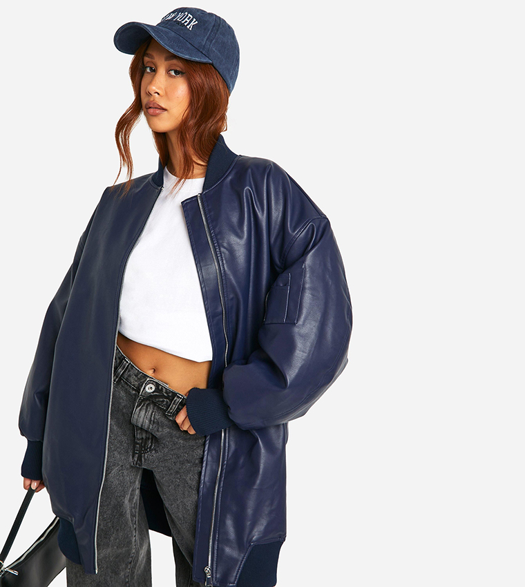 Longline Oversized Bomber Jacket