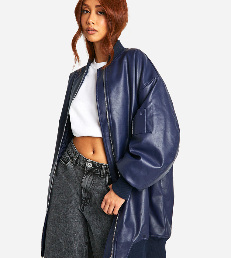 Longline Oversized Bomber Jacket
