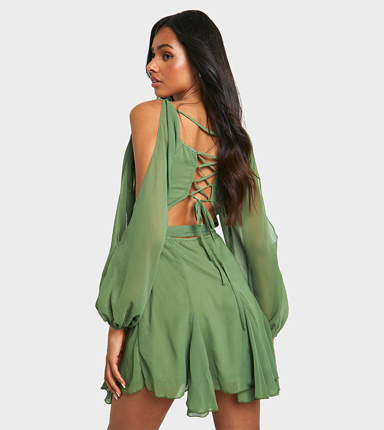 a love to remember emerald green lace backless skater dress Glam Emerald Green Dress - Skater Dress - Lace Skater Dress