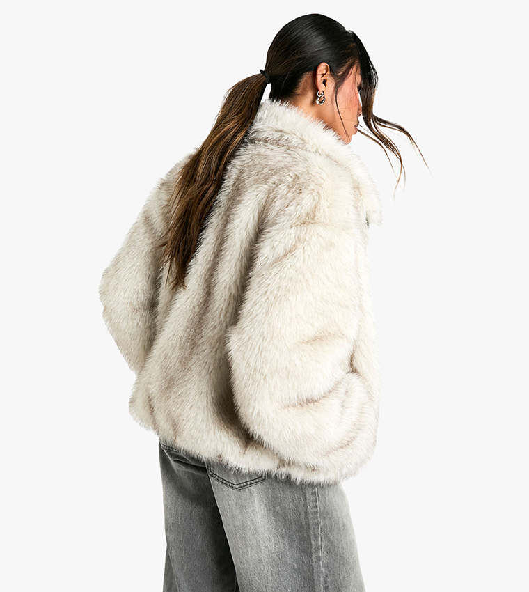 Faux Fur Coat Offwhite | NA-KD