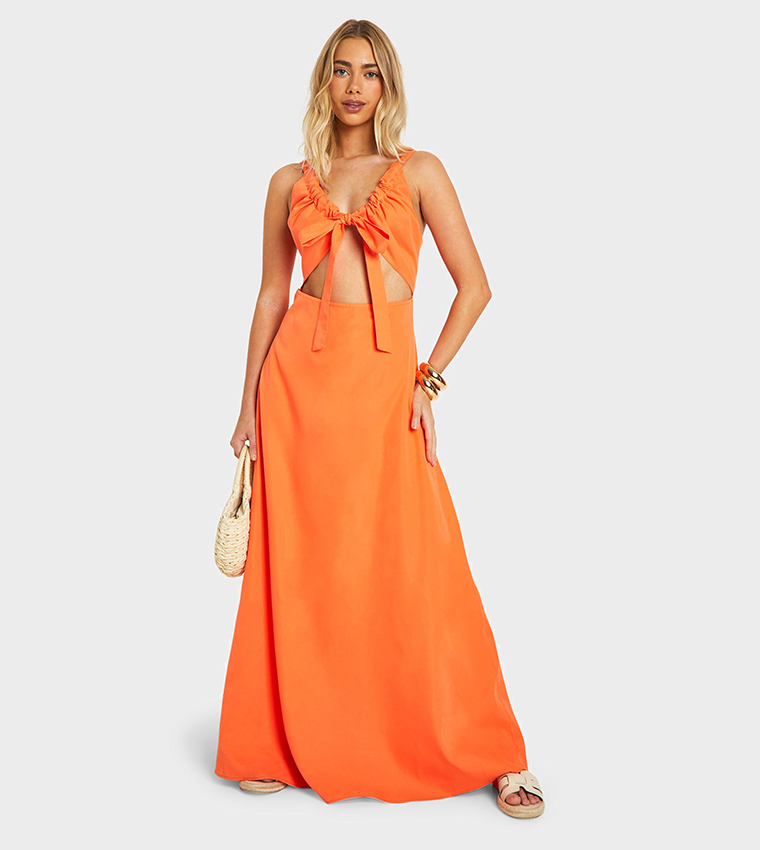 Cut-Out Detail Maxi Party Dress