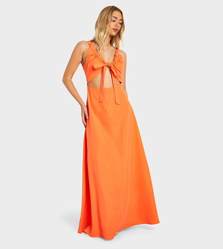 Cut-Out Detail Maxi Party Dress