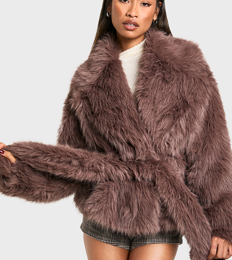 Belted Faux Fur Jacket 6