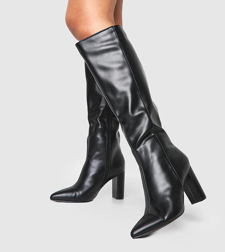 Wide Fit Pointed Toe Knee High Boots