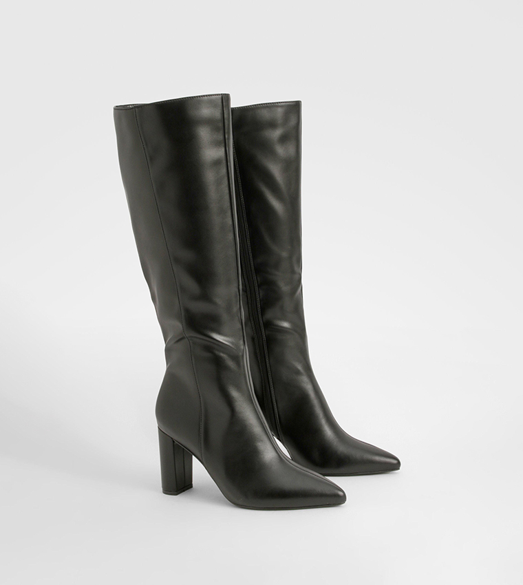 Wide Fit Pointed Toe Knee High Boots