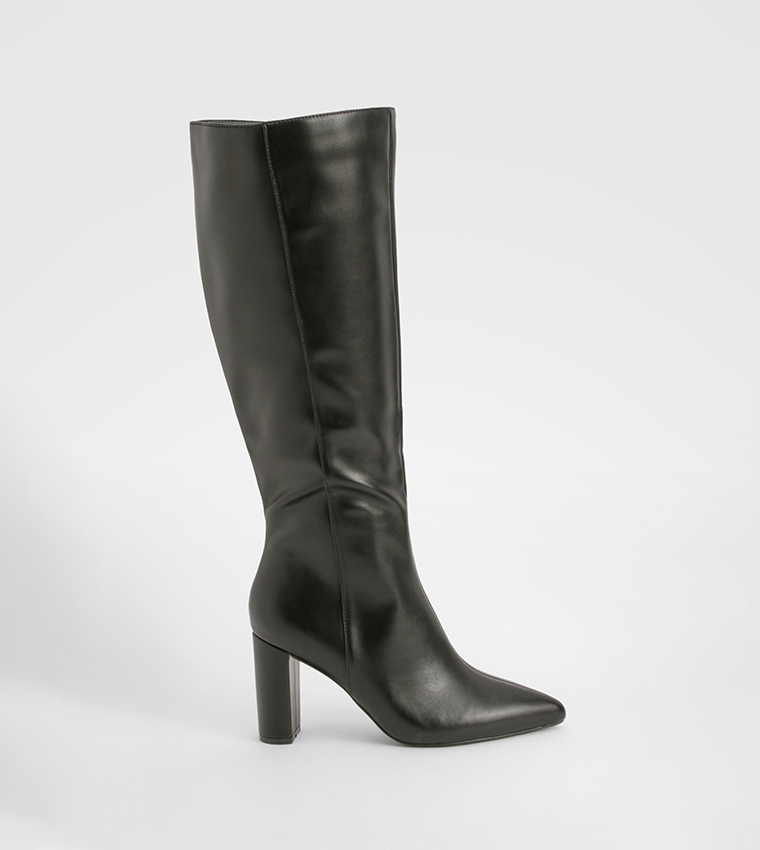 Wide Fit Pointed Toe Knee High Boots