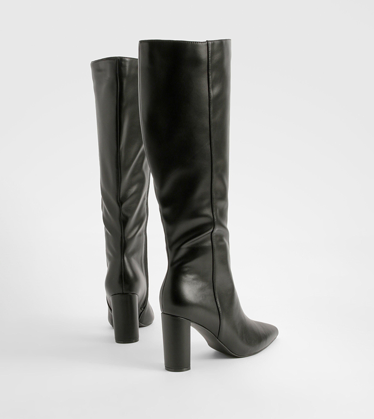 Wide Fit Pointed Toe Knee High Boots