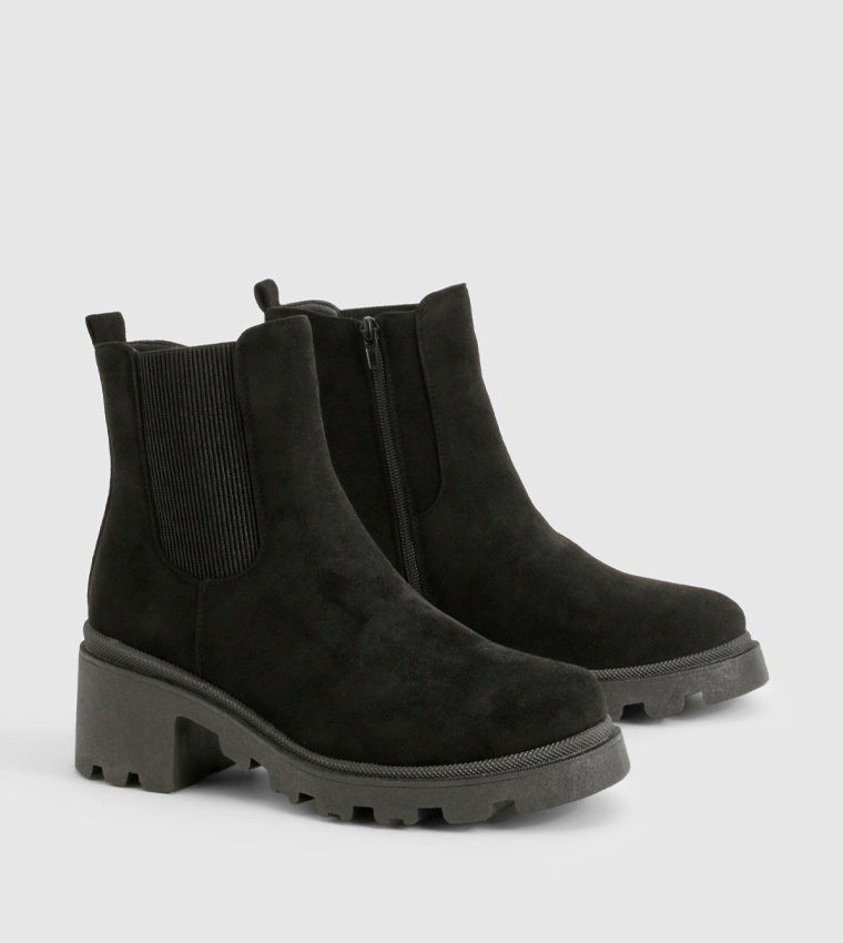 Wide Fit Faux Suede Chelsea Boots