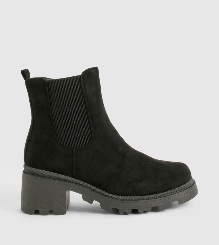 Wide Fit Faux Suede Chelsea Boots