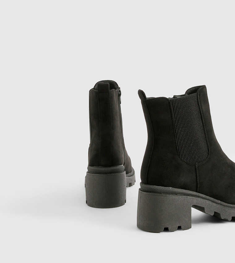 Wide Fit Faux Suede Chelsea Boots