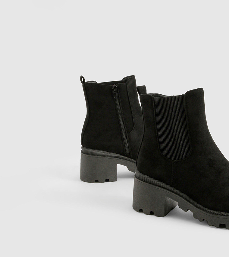 Wide Fit Faux Suede Chelsea Boots