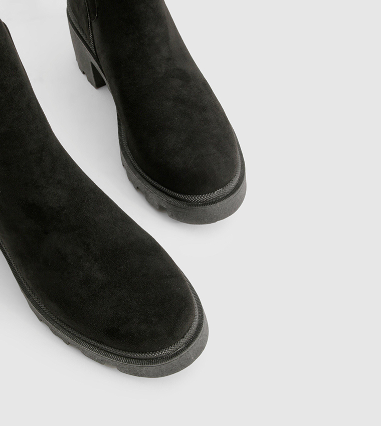 Wide Fit Faux Suede Chelsea Boots