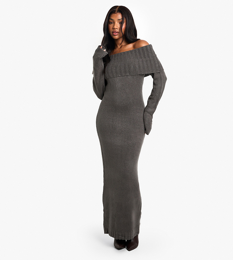 open lace back dress Winter Escape Stripe Sweater Dress Curves – Impressions Online Boutique main image 1