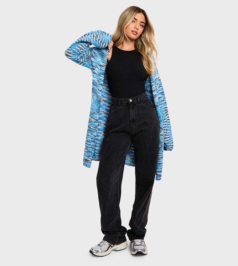Oversized Boxy Boohoo Knitted Cardigan Buy Boohoo Chunky Knit Blue