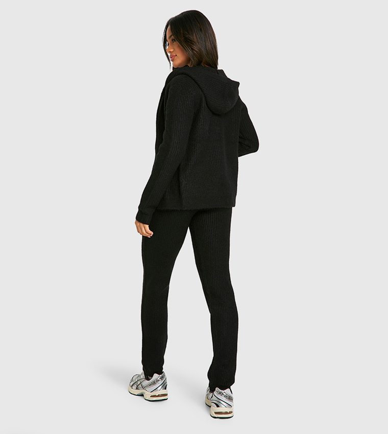 Soft Fine Gauge Zip-Through Knitted Tracksuit Set
