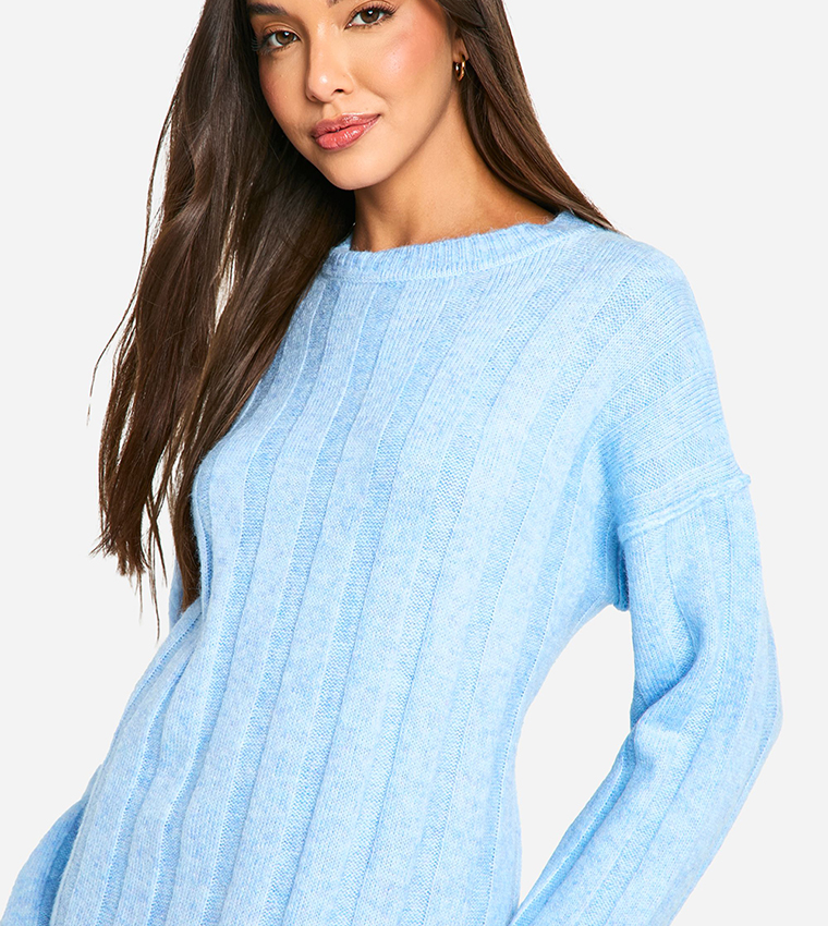 Wide Soft Ribbed Knitted Maxi Dress
