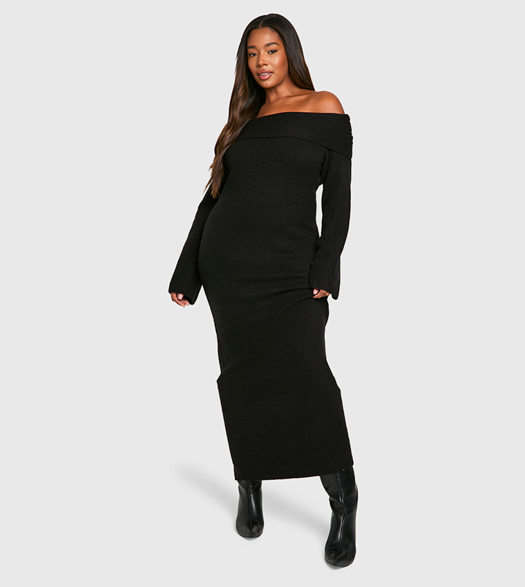 boohoo oversized sweater dress Black Oversized Sweatshirt Dress