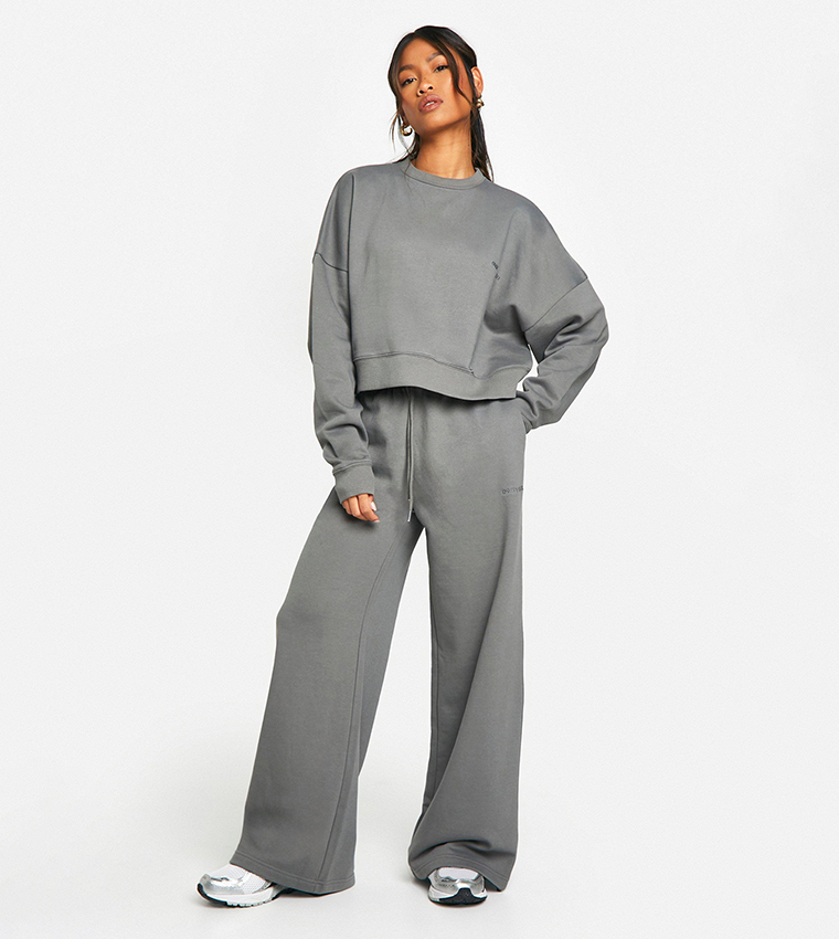 Boohoo grey sweatpants sale