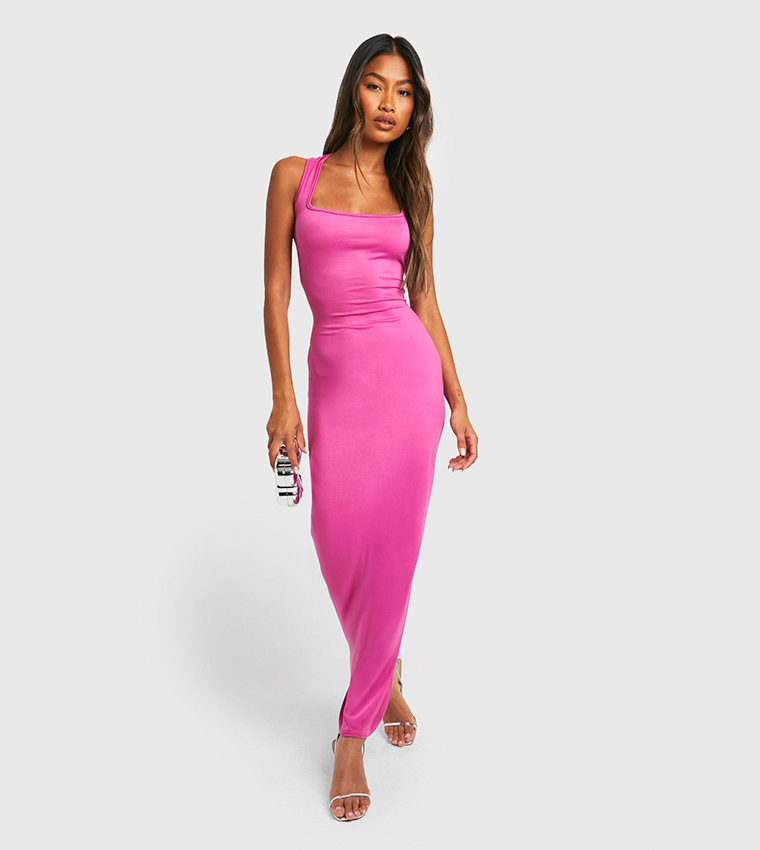 purple maxi dress boohoo Bold Floral Ruffle Maxi Dress