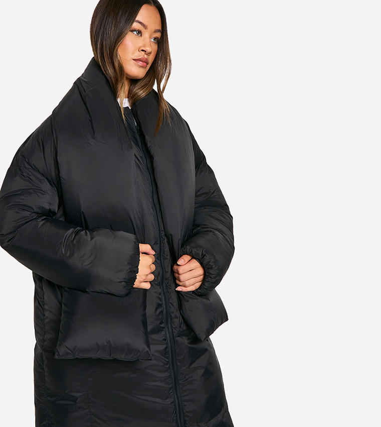 Tall 2-in-1 Scarf Puffer Jacket