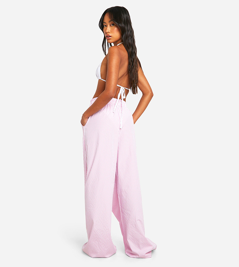Dsgn Studio Pinstripe Wide Leg Beach Trousers