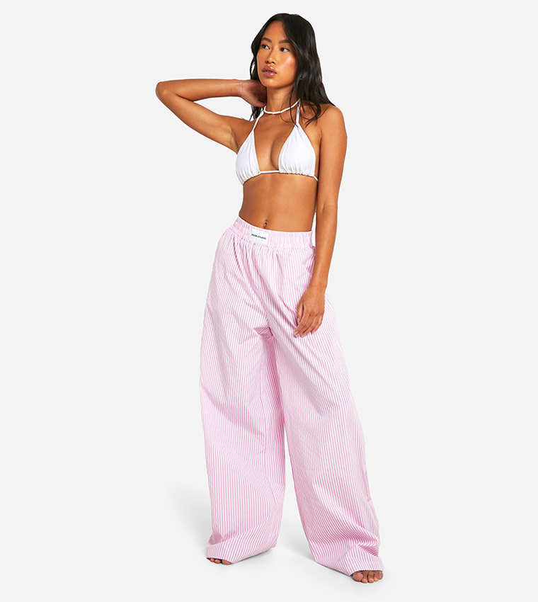 Dsgn Studio Pinstripe Wide Leg Beach Trousers