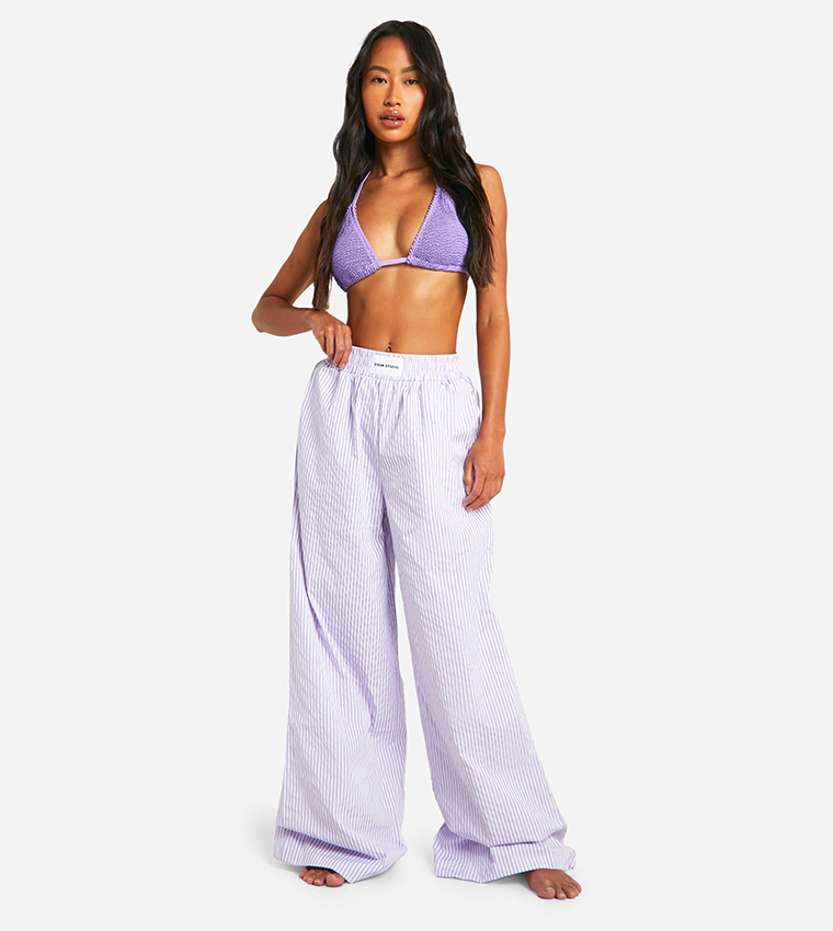 Dsgn Studio Pinstripe Wide Leg Beach Trousers