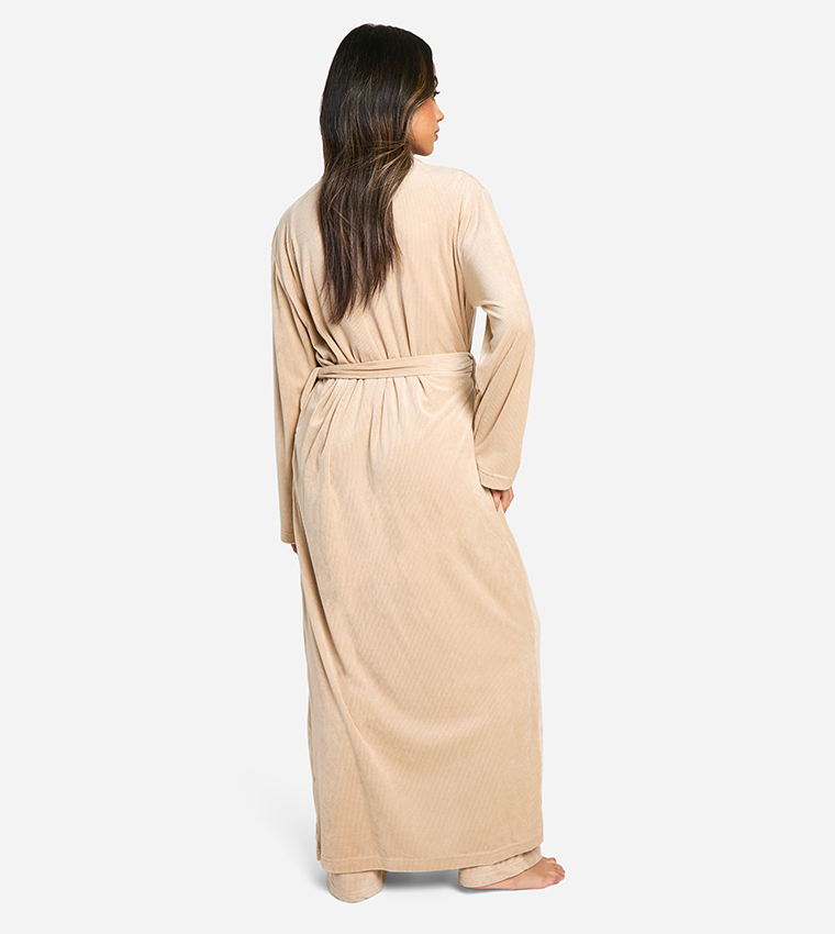 Ribbed Fleece Dressing Gown