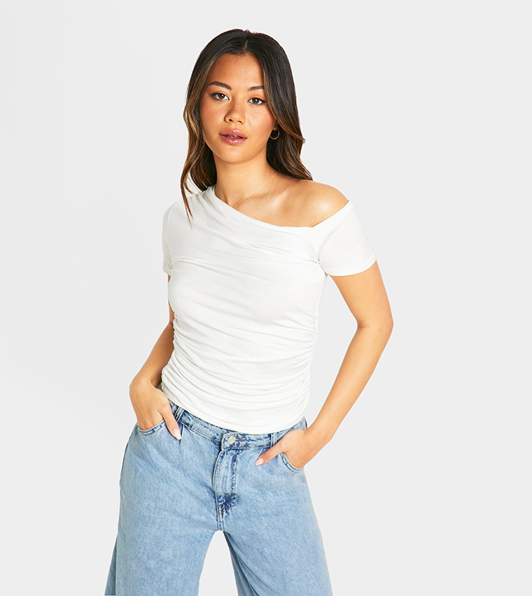 Asymmetric Neck Casual Top