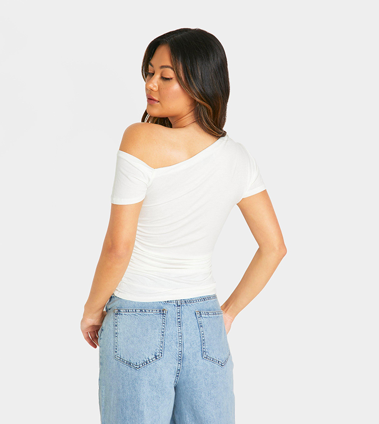 Asymmetric Neck Casual Top