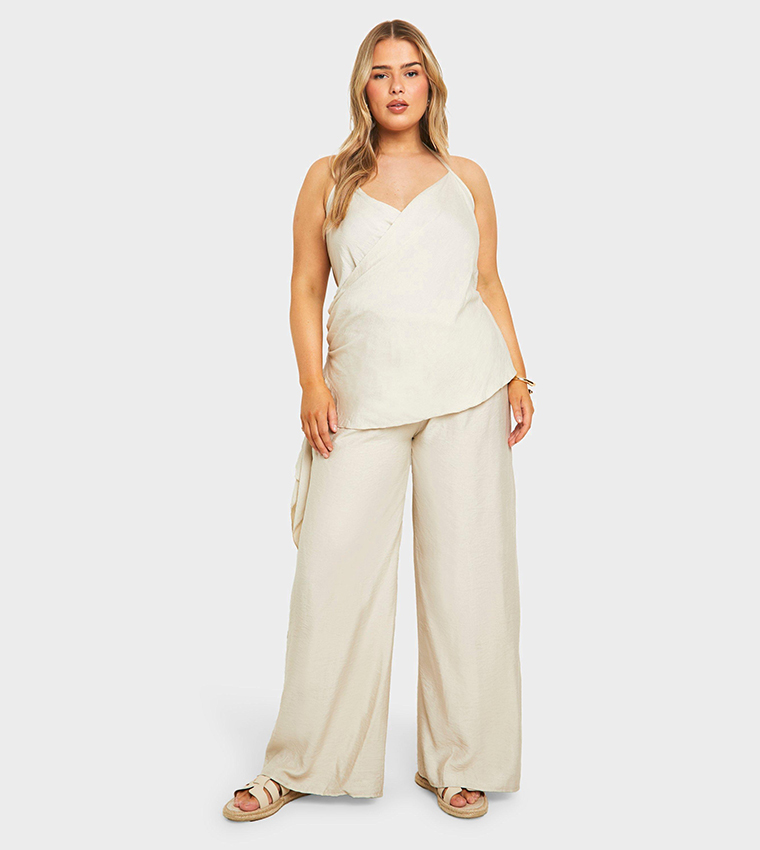 Curve Side Tie Cami Top and Trousers Set