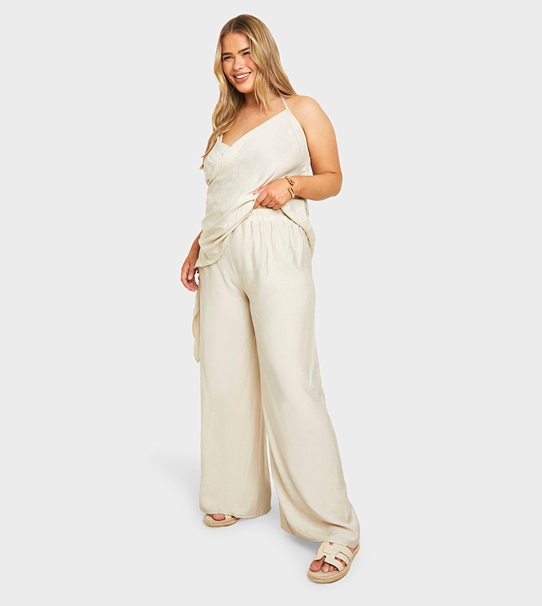 Curve Side Tie Cami Top and Trousers Set
