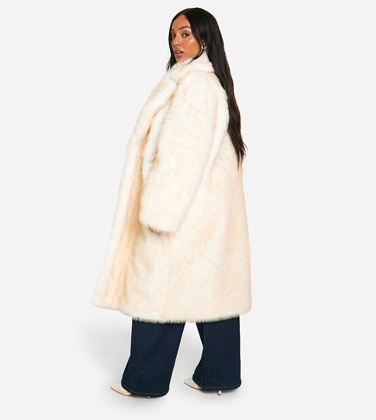 Curve Luxe Two Tone Faux Fur Coat