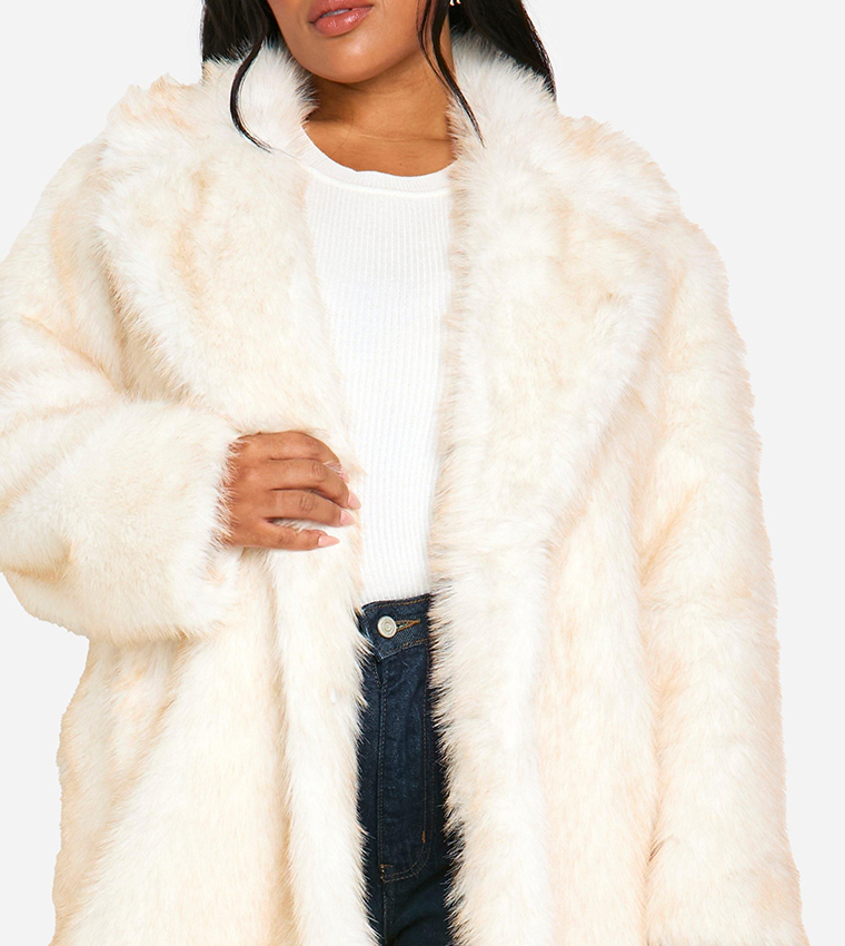 Curve Luxe Two Tone Faux Fur Coat