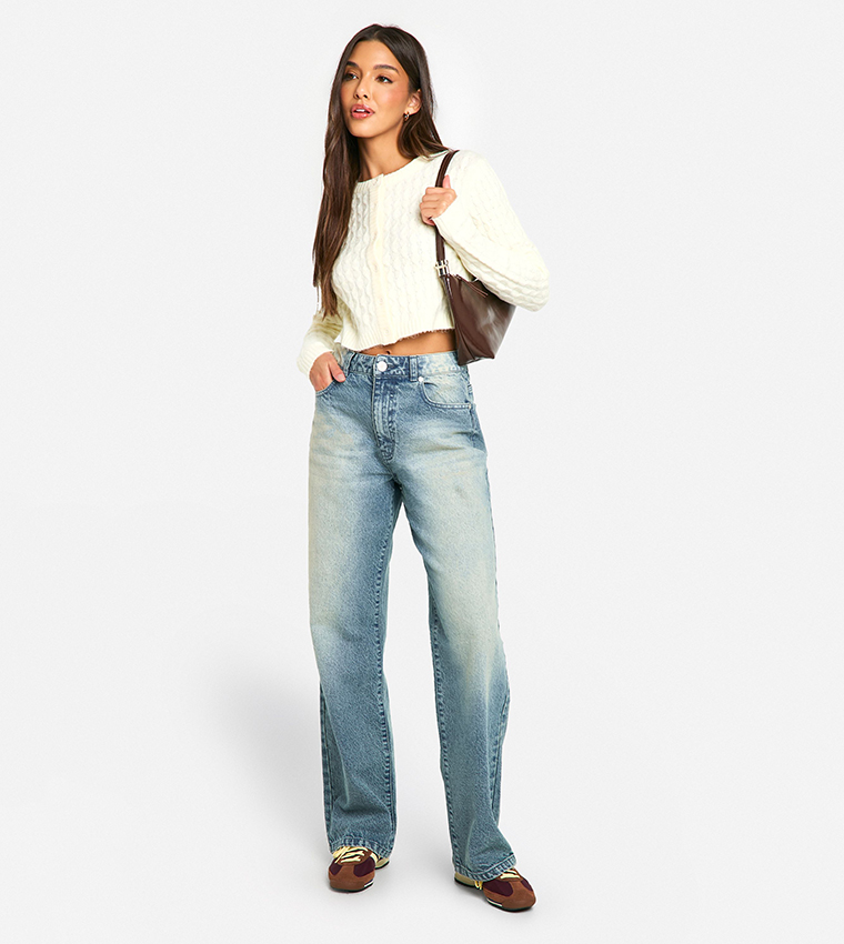 Soft Cable Knit Crop Cardigan