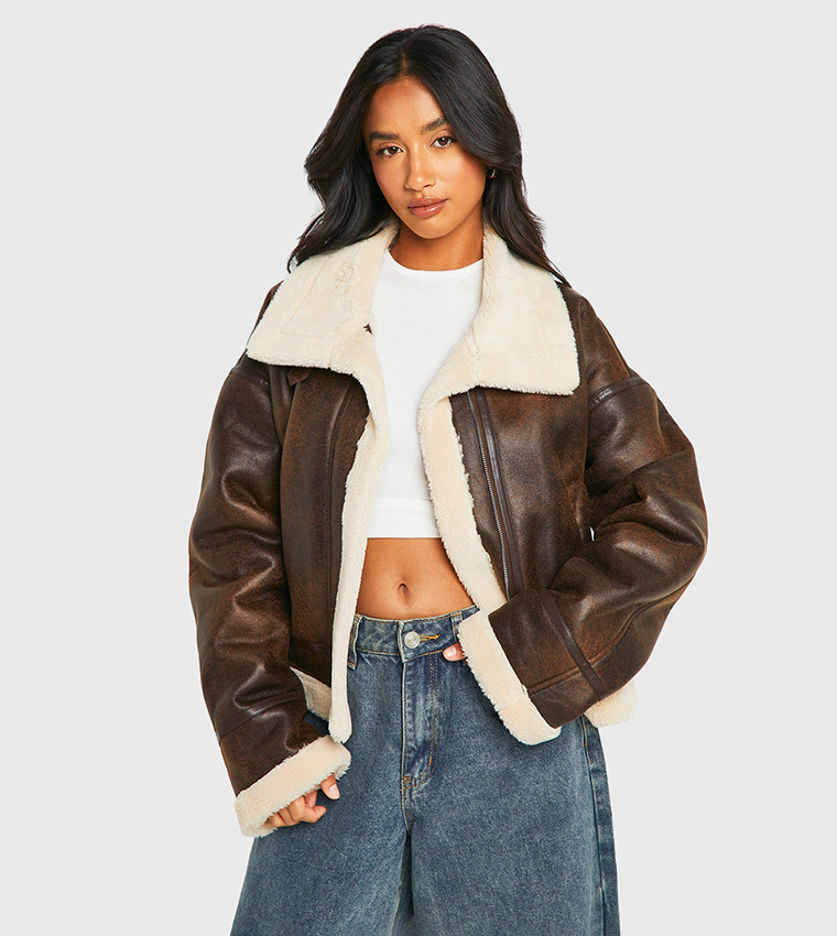 Ladies Jacket Bh Vintage Leather Jacket Buy Boohoo Petite Vintage