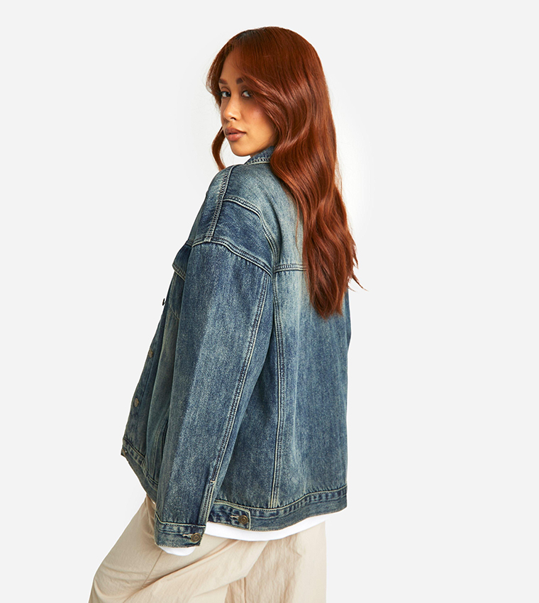 Vintage Wash Fleece Lined Denim Jacket