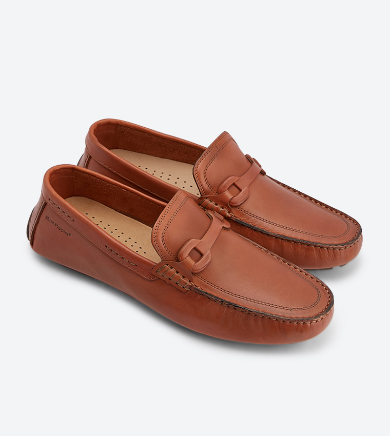 Buy Hush Puppies Jace Round Toe Stitch Details Loafers Light Brown In