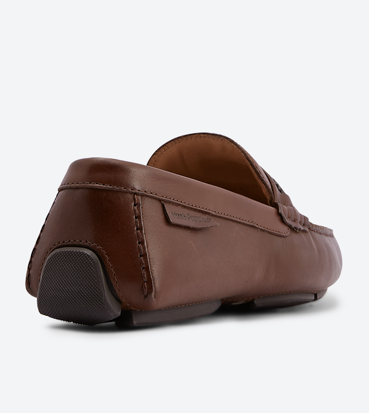 Buy Hush Puppies Jace Rope Round Toe Stitch Details Loafers Brown In