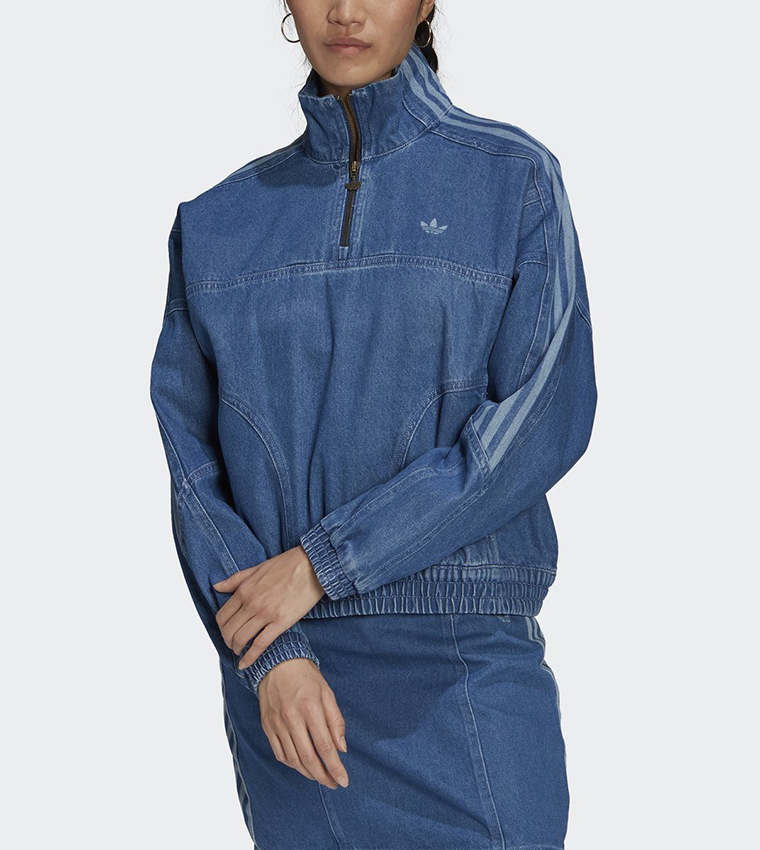 adidas denim track top