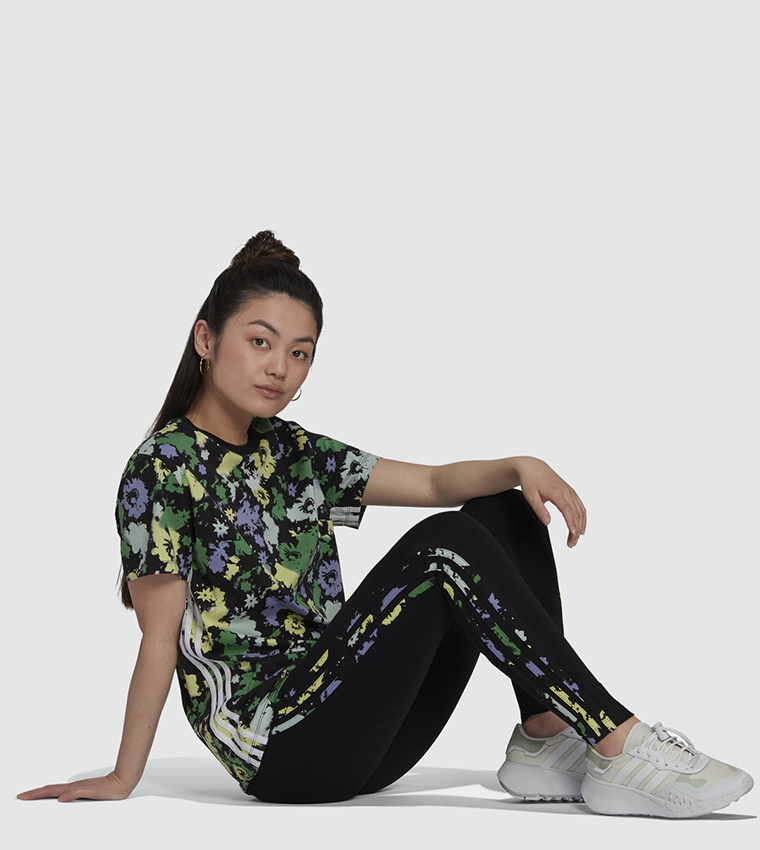 Adidas floral print outlet tights