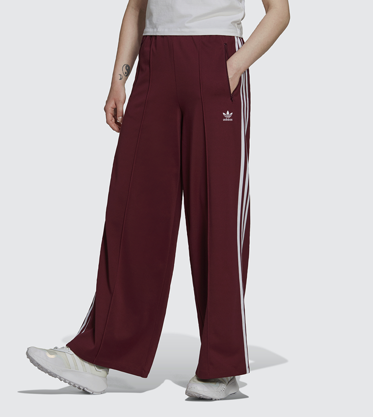 Burgundy adidas track pants on sale