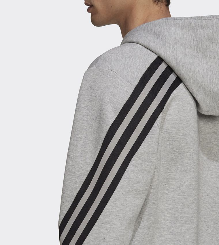 Buy Adidas Adidas Sportswear Future Icons 3 Stripes Hoodie In Grey ...