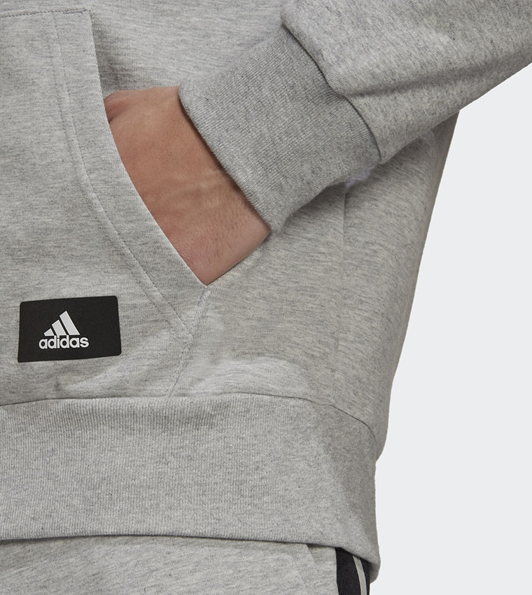 Buy Adidas Adidas Sportswear Future Icons 3 Stripes Hoodie In Grey